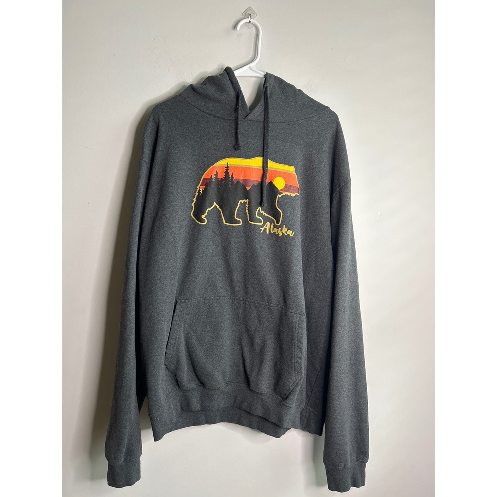 Alaska Outpost Gray Graphic Hoodie Mens 3XL